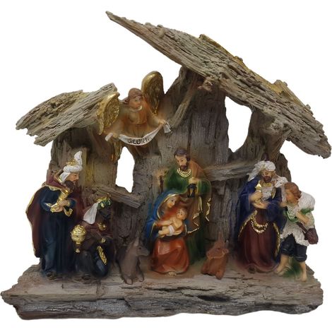 Grotta con Natività in Resina 22x5x20 cm con Luce Led 12111 (1/5)