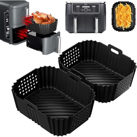 Juego de 2 moldes de silicona para freidora de aire, accesorio de cocina/bandeja para Ninja SL401 (1/5)