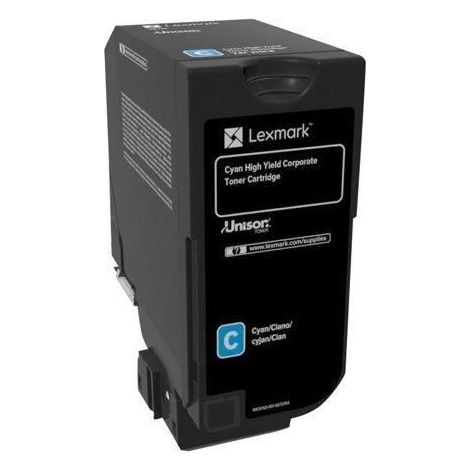 Lexmark 74C2HCE cartuccia toner 1 pz Originale Ciano (1/4)