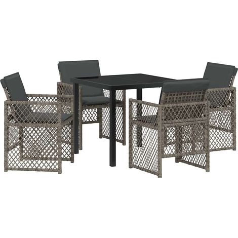 Maison Exclusive - Conjunto de Comedor de Jardín 5 pcs Gris ratán (1/5)