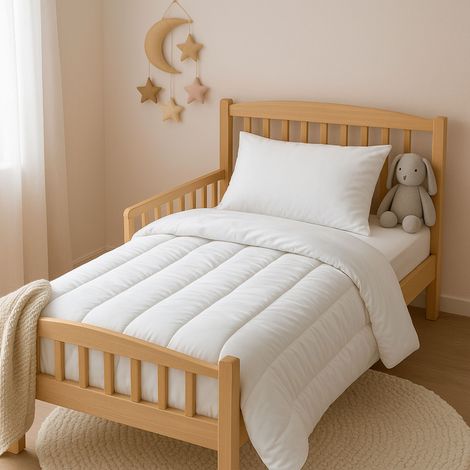 Pack enfant couette tempérée 80x120 et oreiller anti-acariens 40x60 Terre de Nuit (1/3)