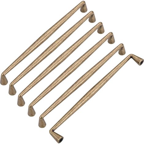 poignee de meuble cuisine 192mm, 6 pièce poignées de placard de cuisine en laiton antique,poignée de meuble Vintage, poignées de tiroir de cuisine (Cuivre antique)