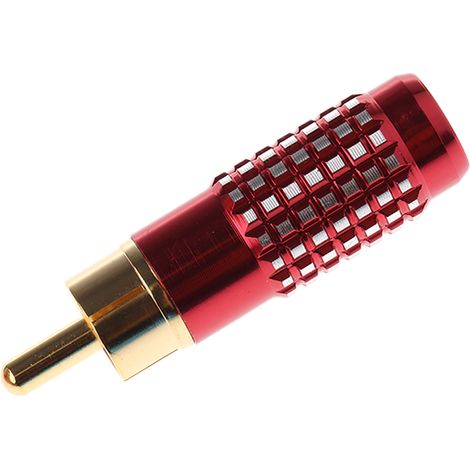 Fiche RCA RS PRO Mâle, Montage sur câble Droit, Contacts plaqués Or ( Prix pour Paquet de 5 )