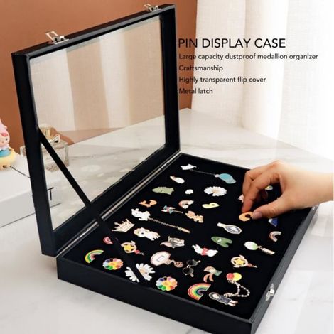 Vitrine de collection d'épingles Vitrine à épingles transparente anti-poussière Pin Shadow Box pour médaille militaire SC022 SC022 (1/4)