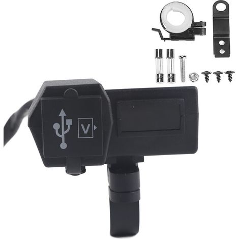 Jeffergarden Adaptateur universel de prise de chargeur USB double pour moto avec voltmètre DisplayGreen (1/5)