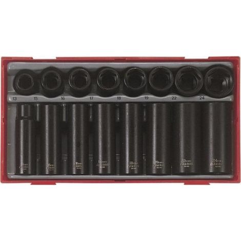 Tengtools 68800200 Set di chiavi a bussola nere 16 pezzi
