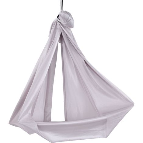 Hamac de yoga aérien 1 x 2,8 m, sûr, respirant, anti-douleur, hamac élastique pour enfants, adapté au yoga et à la gymnastique douce, gris (1/5)