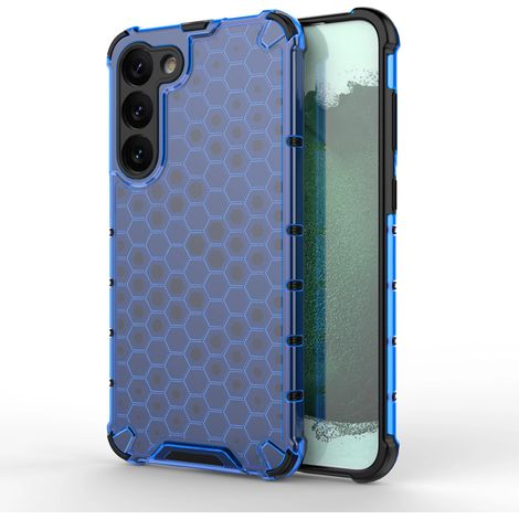 Custodia a nido d'ape per Samsung Galaxy S23+, cover ibrida rinforzata blu (1/5)