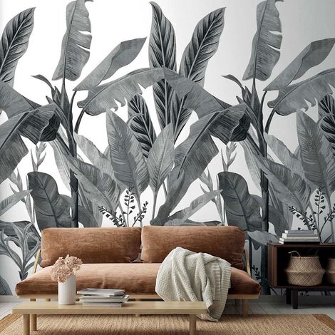 Papier peint bananier en monochRome 159x280cm (1/4)