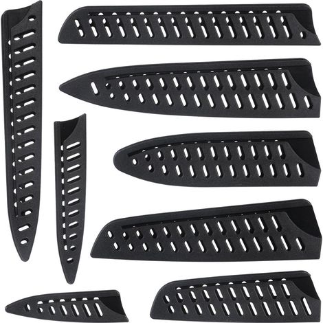 Juego de 8 fundas protectoras para cuchillos, protección universal para cuchillos, protector de plástico para cuchillos, protectores perforados para cuchillos de fruta y cocina (8 tamaños) (1/5)