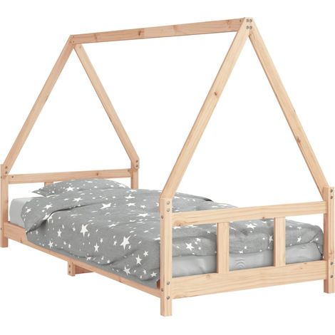 Cadre de lit pour enfants 90x200 bois de pin massif (1/5)