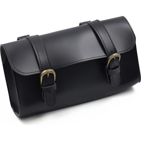 SHINING HOUSE Sac de vélo rétro en cuir PU, outils de rangement de selle de guidon pliant, sac de rangement de guidon d'accessoires de vélo (1/5)