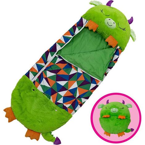 Vert Oreiller pliant pour sac de couchage, 2 en 1, sac de couchage anticoup de pied pour enfants (1/4)