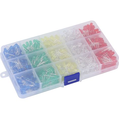 Sortimentssatz mit 500 farbigen 5-mm-LEDs, elektronische Indikatoren (1/5)