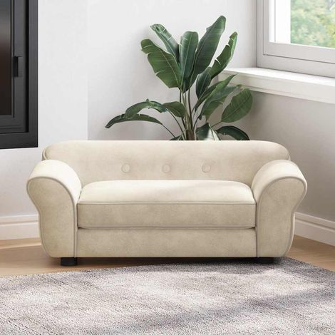 vidaXL Divano per Cani Crema 72x45x30 cm in Peluche