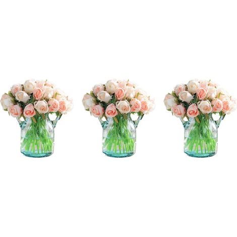36 bouquets de roses artificielles, roses royales thaïlandaises, fleurs en soie, décoration intérieure, décorations de mariage (couleur champagne) (1/5)