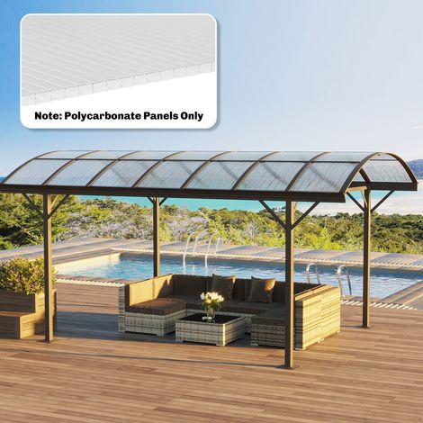 Lot de 10 Plaques Alvéolaires Polycarbonate, 120x60 cm, Anti-UV, Découpables, pour Serres, Auvents, Abris (1/5)