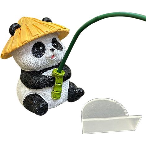 Les Figurines De Panda Décoration de Table Panda Pêcheur en Résine - Statues pour Le Jardin pour Le Jardin la Terrasse Le Porche Le Balcon la Pelouse l'Aquarium Le Bassin l'Étang (1/5)