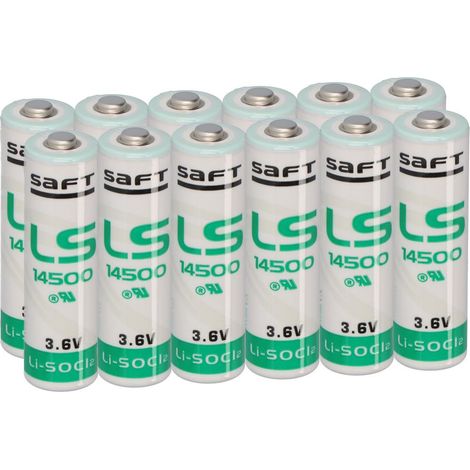 12x Saft Lithium 3,6V Batterie LS14500 AA - Zelle (1/5)