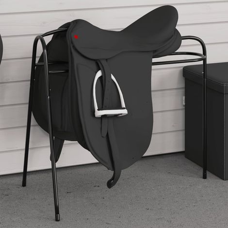 Saddle Rack 3 Legged Freestanding Black Iron vidaXL (1/5)