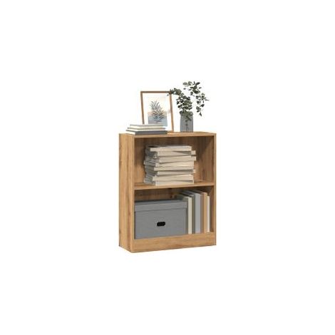Bibliothèque chêne artisanal 60x24x76 bois d'ingénierie (1/5)
