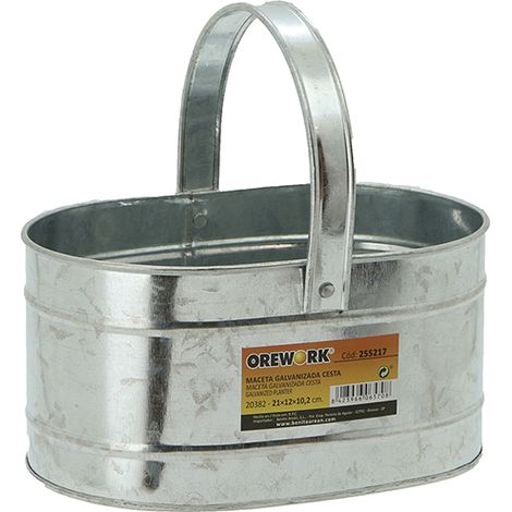 Cesta maceta galvanizada - 18x11x9 cm