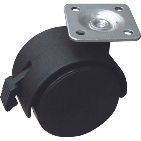 Utilia RUOTA GIREVOLE PER MOBILI CUFFIA NYLON+FRENO  mm. 50-piastra mm. 38x38 4.00 pz