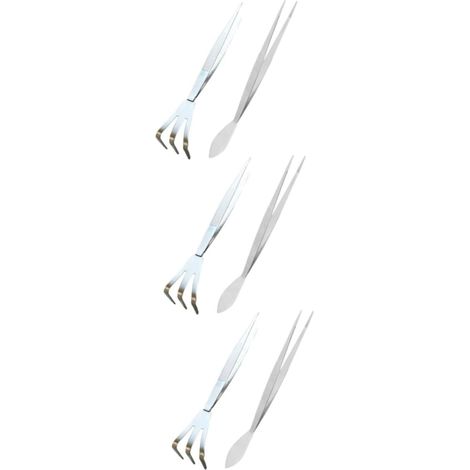 Pinzas para bonsái de acero inoxidable, espátula, pinzas para manualidades, multiherramienta, pinzas para bonsái con hoja, herramientas manuales (1/5)