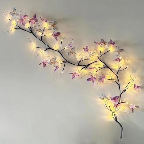 Lampe vidéo papillon, 36 LED, 162 cm, décoration murale féérique, 8 modes d'éclairage pour la décoration murale intérieure (1/4)
