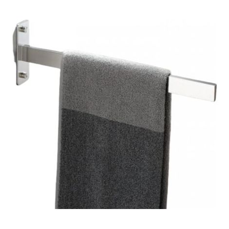 QORVA-Barre porte-serviettes perforée, porte-serviettes de salle de bain, barre porte-serviettes perforée en acier inoxydable SUS 304, porte-serviettes carré pour salle de bain ou cuisine, argent (1/5)