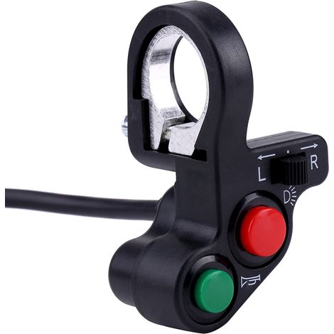 Interrupteur de guidon moto 22mm, bouton phare, clignotant, klaxon, marche/arrêt (1/5)