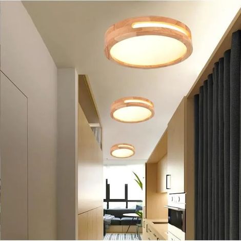 3pcs Plafonnier LED,Moderne Plafonnier en Bois Rond Lampe de Plafond Blanc Chaud 4500K Luminaire Plafonnier Intérieur pour (1/4)