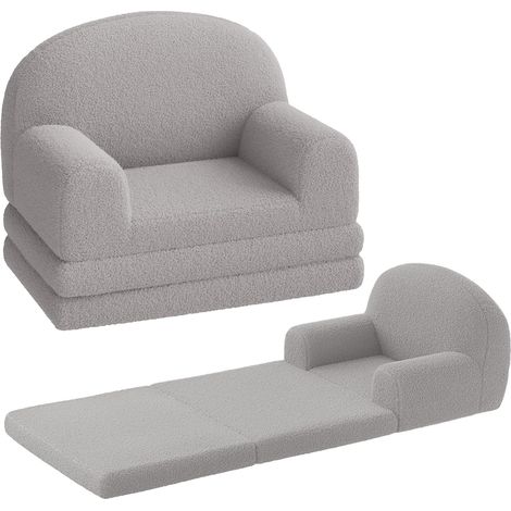 Fauteuil canapé pliable pour enfant 2-en-1 transformable avec couverture, housse amovible lavable, idéal pour lecture et jeu des tout-petits
(1/5)