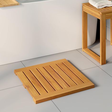 Badematte Uni Braun 50 x 50 cm Holz