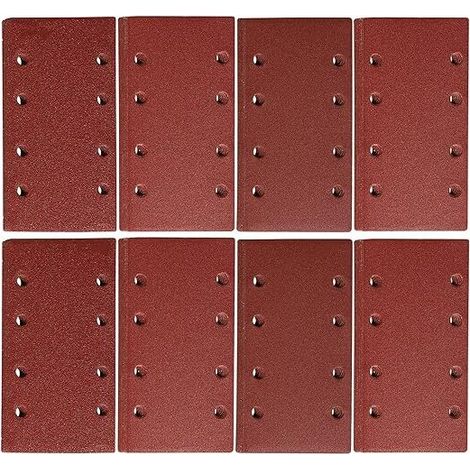 Papier de verre pour ponceuse orbitale 93 x 185 mm Papier de verre 8 trous Grain 40 Lot de 30 (1/4)