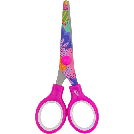 WEDO CISEAUX ENFANT FANTASY 13 CM ROSE AVEC MOTIF, LAMES EN ACIER INOXYDABLE, POUR LES MAINS DES ENFANTS 73502
