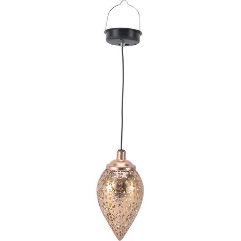 Ortviai Lanterne Solaire Suspension Extérieure LED Chaude pour Jardin, Terrasse ou Camping – 46 cm, Fer