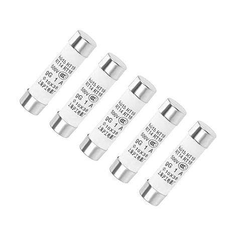 sourcing map Fusibles à Tube en Céramique Cartouche 1A 500V 10x38mm (1/5)