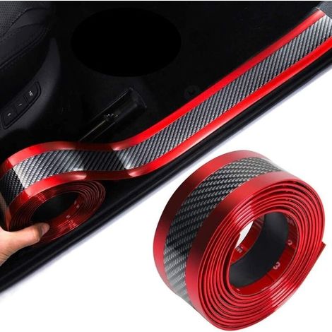 Autocollant De Seuil De Porte De Voiture Fibre de Carbone Scuff Scratch Résistant,Protecteur Anti-Choc Bande en Caoutchouc,avec Résistance à l'abrasion,Aux Rayures Et Forte Adhésion(3 M 5 CM) (1/4)