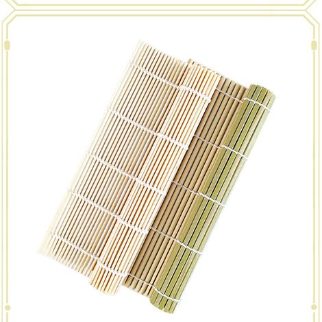 Tapis à sushi en bambou, rouleau à sushi vert, tapis à sushi, outil pour rouleaux de riz aux algues japonaises, moule à sushi (1/5)