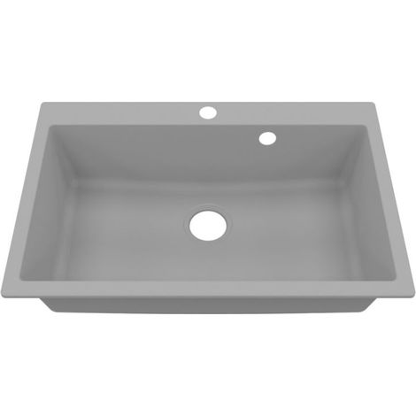 Cuve RESIROC - évier 1 bac sans égouttoir - 76 x 50 cm - Gris (1/3)