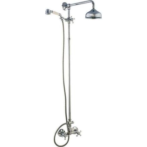 COLUMNA DE DUCHA VINTAGE DE ÉPOCA COLOR CROMO (1/2)