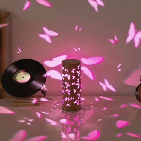 Nouvelle lampe de table décorative et créative, lampe projecteur USB, lampe de bureau papillon en bambou, lampe décorative, lampadaire, veilleuse. (1/5)