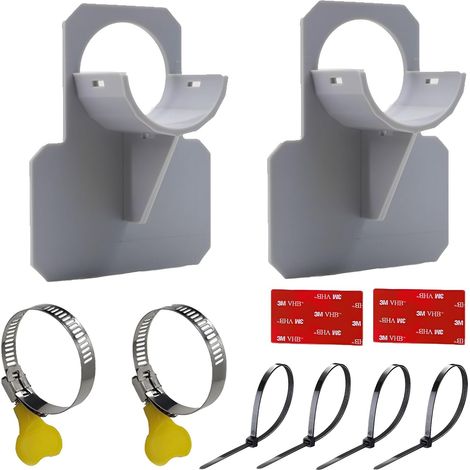 2 pezzi Supporto per tubo flessibile piscina, compatibile con Intex e Bestway, adatto per tubi da 30-37 mm (Grigio)