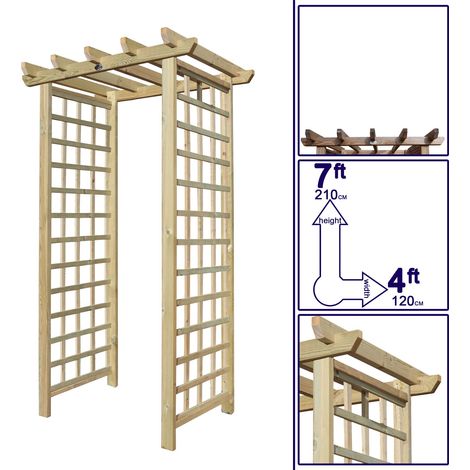 Premier Archway 7ft x 4ft Standard Square Trellis Sides