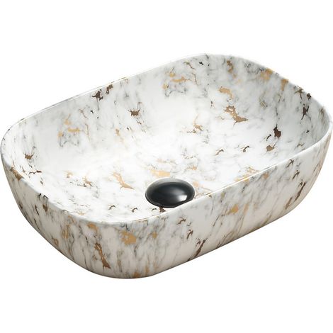 Mexen Rita lavabo de comptoir 45 x 32 cm, Pierre blanche - 21084595 (1/2)