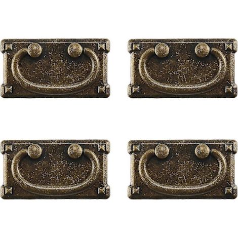 Poignée de tiroir vintage en bronze antique, poignée de porte de meuble décorative (1/4)