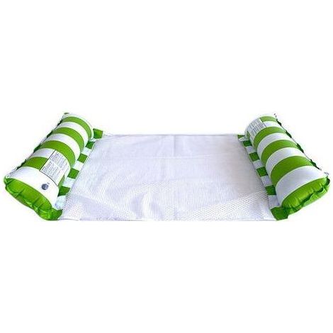 Lot de 2 Hamac Gonflable Piscine,4-en-1 Gonflables pour piscine (selle, fauteuil, hamac, drifter) hamac d'eau, Flottant Chaise Longue pour Adultes et Enfants. (Vert + Jaune) (1/4)