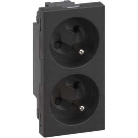 Prise simon s500 double 16a graphite (1/3)