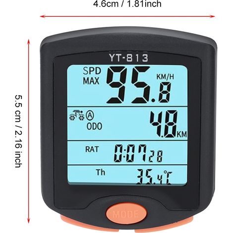 Compteur kilométrique multifonction étanche pour vélo d'extérieur (filaire)